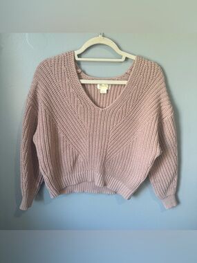 Anthropologie Maeve Pink Knit Sweater size small